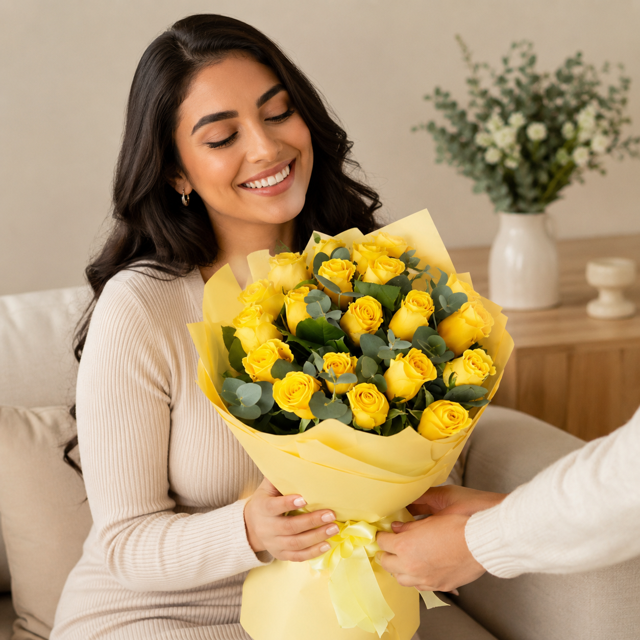 Ramos de flores amarillas premium para el 21 de septiembre